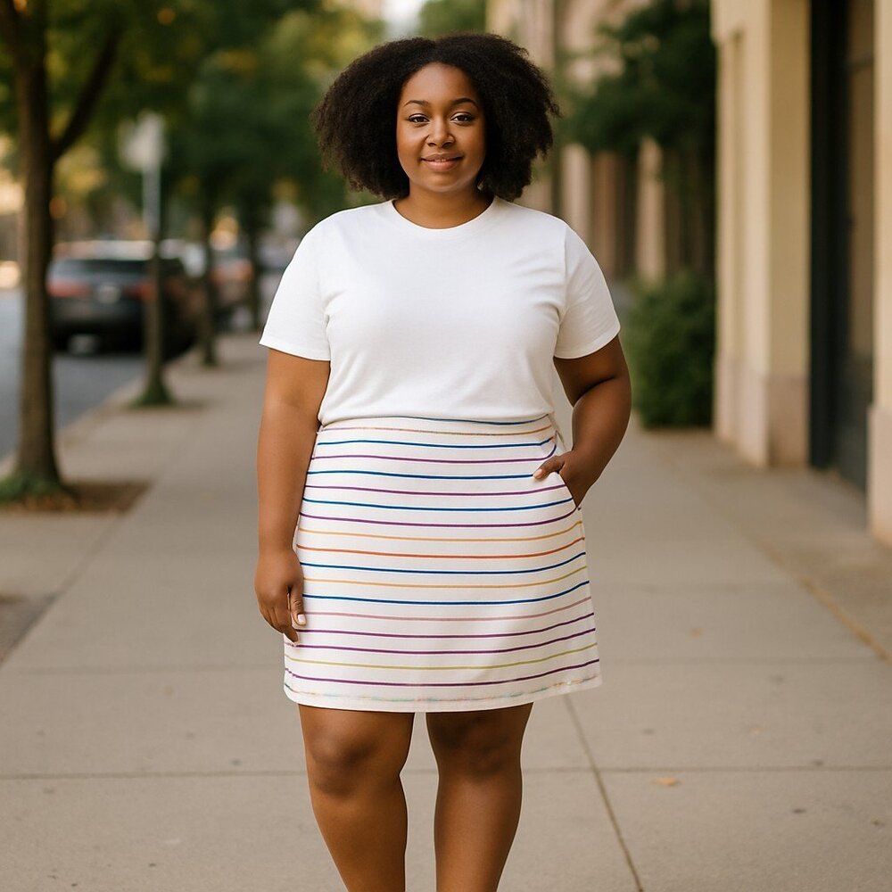 Croft & Barrow Multicolored Striped Knit Skort Size Large
